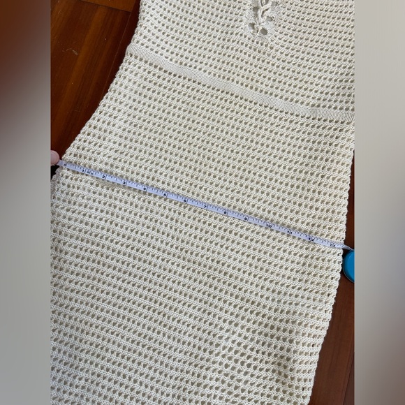 Cream Crochet Dress with Lace-Up Detail - Picture 6 of 7